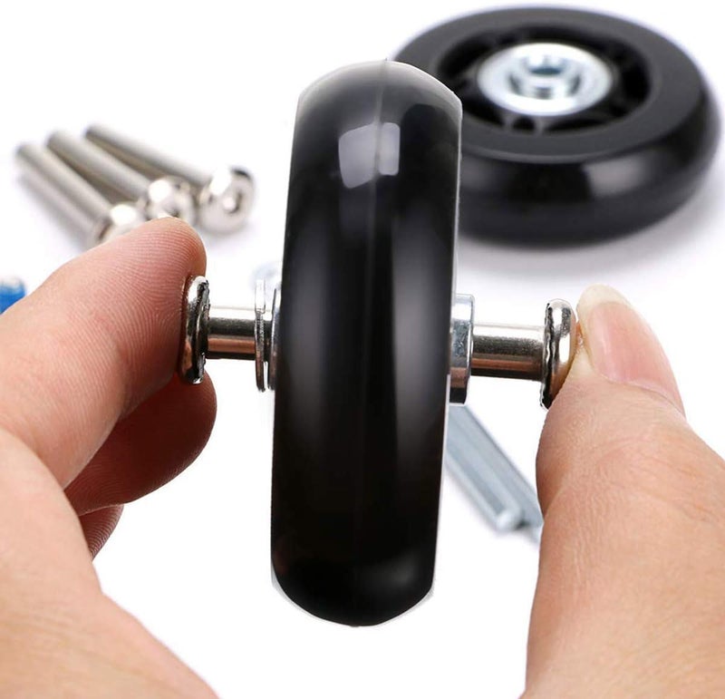Byaning 2 Sets Luggage Suitcase Wheels Replacement,60/64/68/70/75/78mm Inline Outdoor Skate Replacement Wheels,Rubber Swivel Caster Wheels Repair Kits (OD:75 W:24 ID:6 Axles: 35 & 40) - Image 4